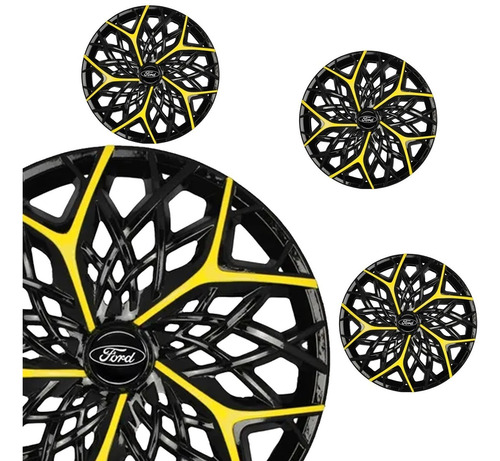 Imagem 2 de 3 de Jogo Calota Esportiva Moove Aro 13 Ford Preto