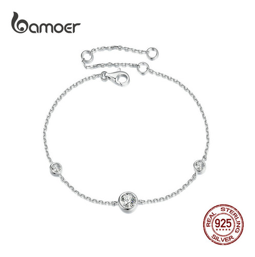 925 Pulsera Cadena Moissanite Estrella Incrustaciones .