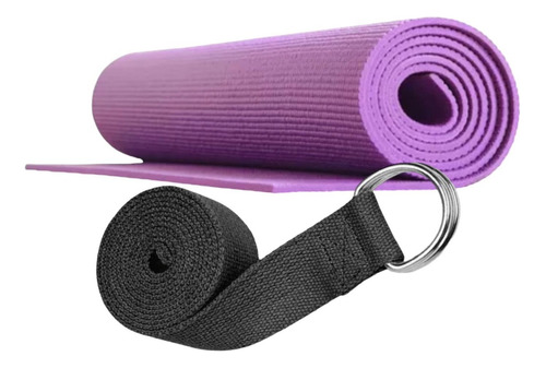 Yoga Mat 4mm Colchoneta Pilates Fitness + Cinto Estiramiento