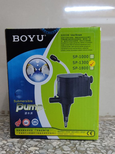 Bomba Sumergible Para Acuarios 400 L/h Marca Boyu Sp-1300