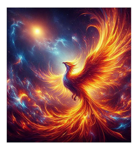 Vinilo 45x45cm Fenix Renaciendo Universo Cosmos Cielo