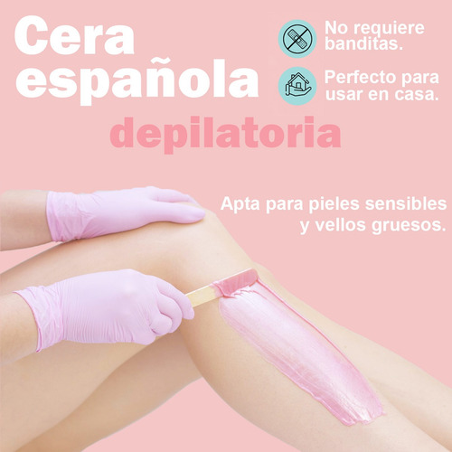 Cera Española Vainilla 250g Depilación Piel Sensible Baykini