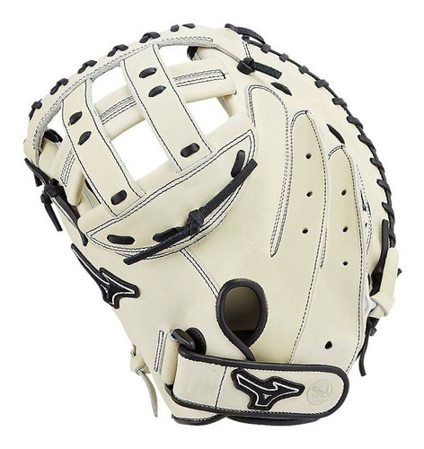 Guante Catcher Softbol Mizuno Prime Blnco Negro 34 In Zurdo