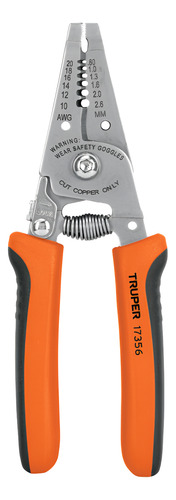 Truper 17356, Pinza Pelacables 6 PuLG 6 Medidas Con Resorte