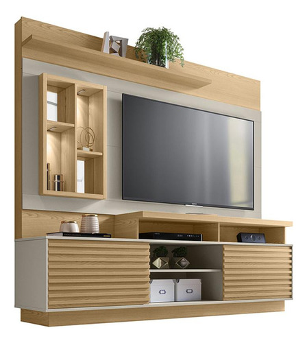 Modular De Living Marrón Mdf Y Mdp Dorado