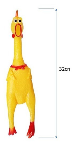 Imagen 4 de 4 de Juguetes Para Perros De 32cm, Pollo Goma Gritón Amarillo