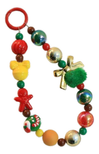 Llavero Con Lazo Navideño, Correa Para Pulsera, Arco Dorado