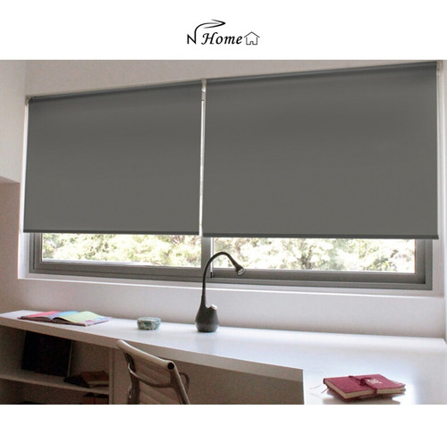 Imagen 4 de 10 de Cortina Black Out Gris Roller 1,50m Colores Calidad Gruesa