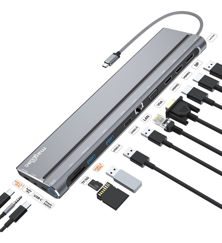 Estacin De Acoplamiento Usb C De Doble Monitor, Usb C A Hdmi