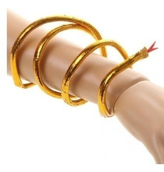 Imagen 2 de 4 de Pulsera Brazalete Cleopatra Serpiente Disfraz Cotillon Oro