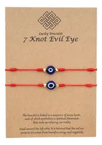 Comprar Set 2 Pulseras 7 Nudos Ojo Turco Hilo Rojo Protección Suerte