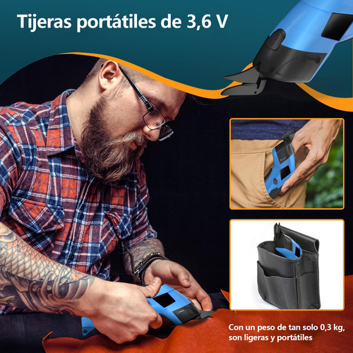 Tijera Eléctrica Inalámbricas Con 2 Cuchillas De Recambio,