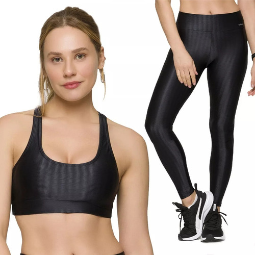 Kit Conjunto Fitness Top E Legging Selene Academia Cross Fit