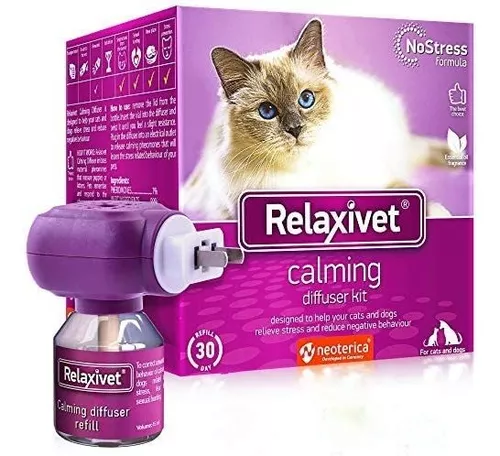  Kit de difusor de feromonas calmantes para gatos, Fórmula  mejorada para el estrés, Tratamiento antiansiedad para gatos