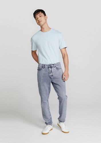 Calça Masculina Taper Em Jeans Marmorizado Hering