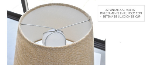 Pantalla De Buro Con Sujecion De Clip En Foco 30cm Diamtero Beige