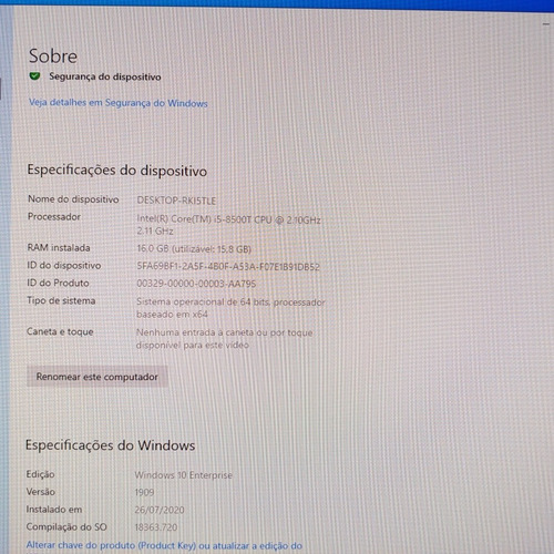 Dell Completo Optiplex 7060 8ª Geração Intel Core I5 16gb
