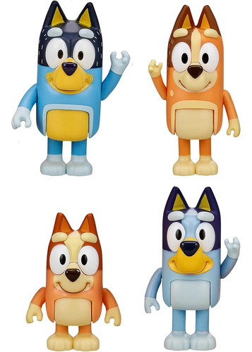 Bluey Familia Figuras Con Los 4 Personajes 