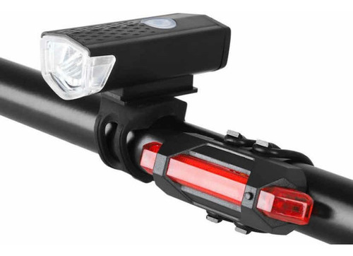 Set Luces Bici Delantera Y Trasera Recargable Usb Seguridad