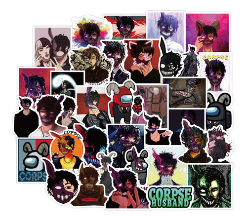 Corpse Husband 50 Calcomanias Stickers Pvc Vs Agua Youtuber