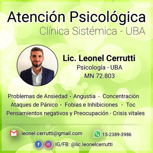 Imagen 1 de 4 de Terapia Breve Uba / Esp. Cuadros De Ansiedad (online-pres)