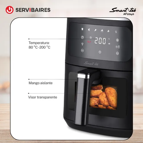 Freidora De Aire Sin Aceite Smart-tek Af2040 Air Fry 4 Lts
