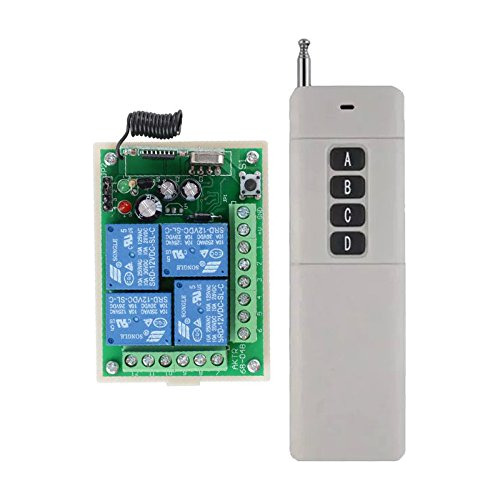 Lejin 12v Dc 4canales 433mhz Control Remoto Inalmbrico Inter