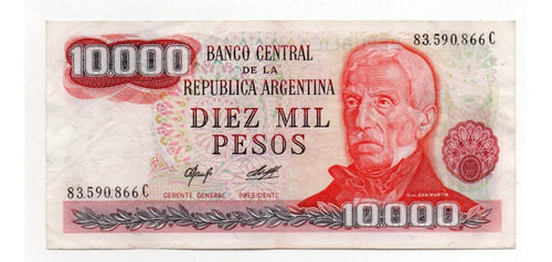 Billete Argentina 10000 Pesos Ley Bottero 2484 Ex