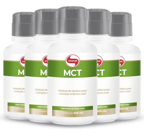 Kit 5 Mct Vitafor 500ml Sabor Neutro