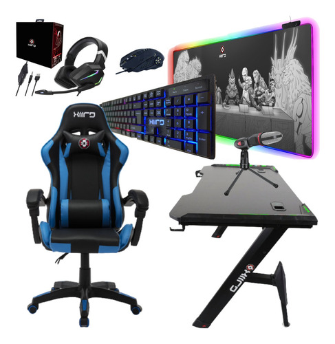 Setup Silla Gamer Escritorio Led Mousepad Rgb Teclado Mouse