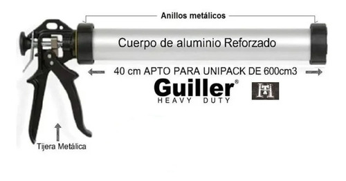 Pistola Aplicadora 39cm Cartucho Aluminio Salchicha Unipack 