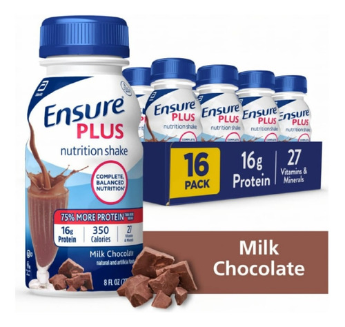 Ensure Plus 16 Piezas 16 Gramos De Proteína Chocolate 236ml