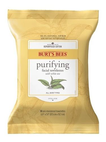 Burt's Bees Toallitas Humedas Faciales Con Té 30 Pzas