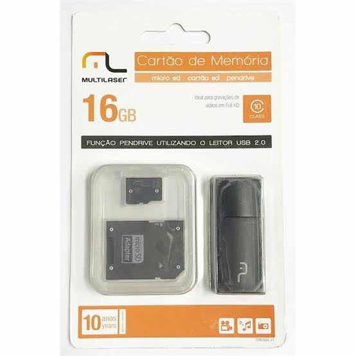 Cartão De Memória 16gb Multilaser 3x1