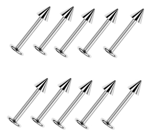 3 X 10 Piezas De Plata De Material Acero Inoxidable Labret