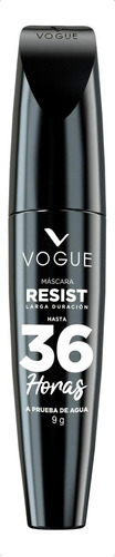Máscara De Pestañas Vogue Resist A Prueba De Agua Negra 9 Gr Color Negro