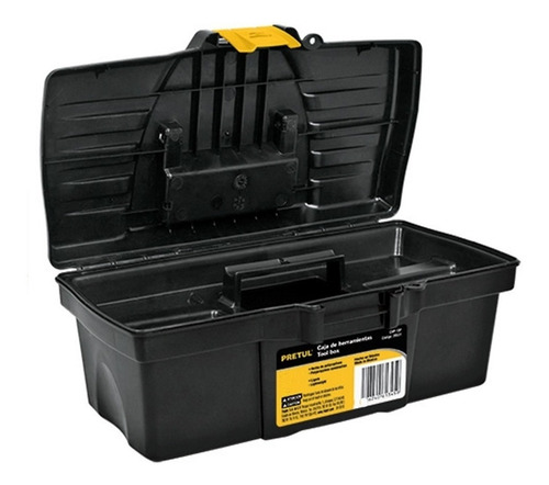 Caja de herramientas Pretul CHP-13CP de plástico 18cm x 33cm x 13cm negra