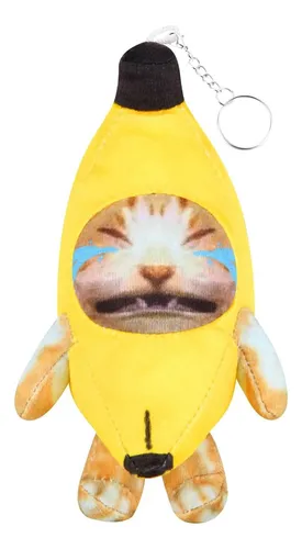 Llavero De Peluche De Gato Plátano Llorando, Adornos De De