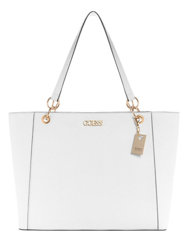 Bolsa Guess Factory Bg924525-whi Acabado De Los Herrajes Níquel Color Blanco Correa De Hombro Blanco Diseño De La Tela Lisa