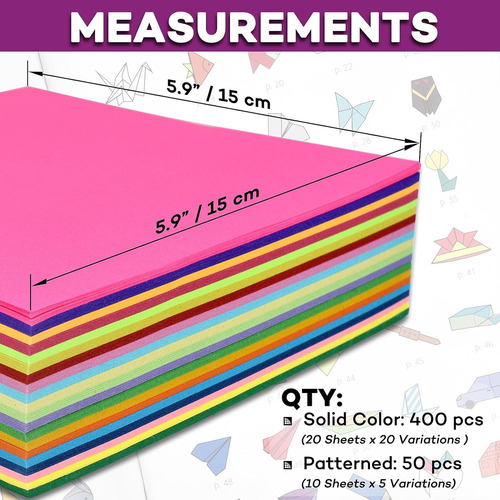 Kit De Papel Para Origami. 450 Hojas