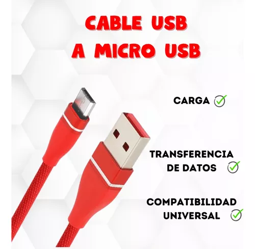 Cable USB a micro USB tipo cordón de 1 m