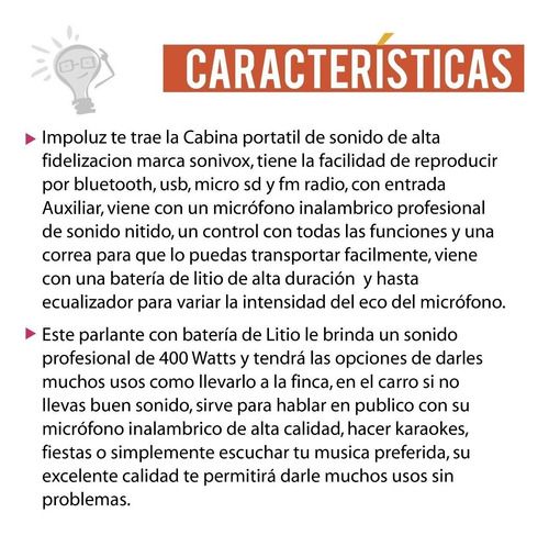 Imagen 5 de 9 de Cabina Bleytec Bc-sp-1455 400w Bluetoot Microfono / Impoluz