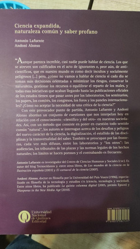 Ciencia Expandida, Naturaleza Común Y Saber Profano - Aa Vv (Usado)