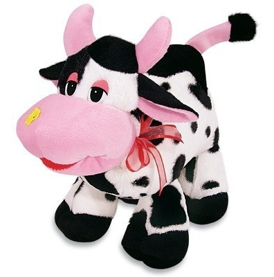 Vaquinha Filó Pelúcia Rosa 32cm Lavável Antialérgico Unisex