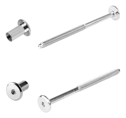 Tornillo Conector Tuerca Union Muebles 10cm X 1/4 50pzs