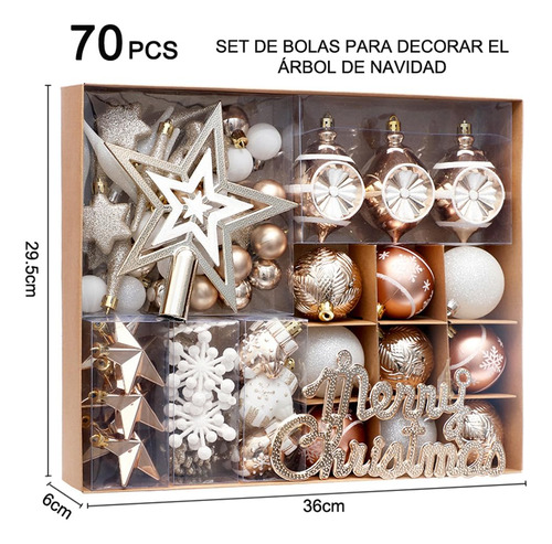 Juego De 70 Esferas De Navidad,adornos De Bolas De Navidad