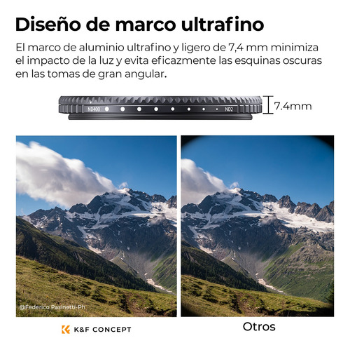 K&f Concept Filtro 49mm Nd Variable Nd2-400 Densidad Neutra