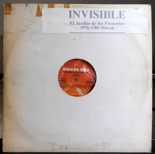 Vinilo Lp Invisible - El Jardín De Los Presentes  - Edfargz