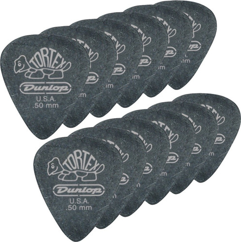 Dunlop Tortex Pitch Black Estandar Pua Guitarra 1 docena