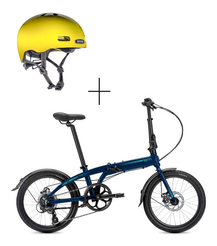 Bicicleta Tern B8 Azul Con Guardabarros + Casco